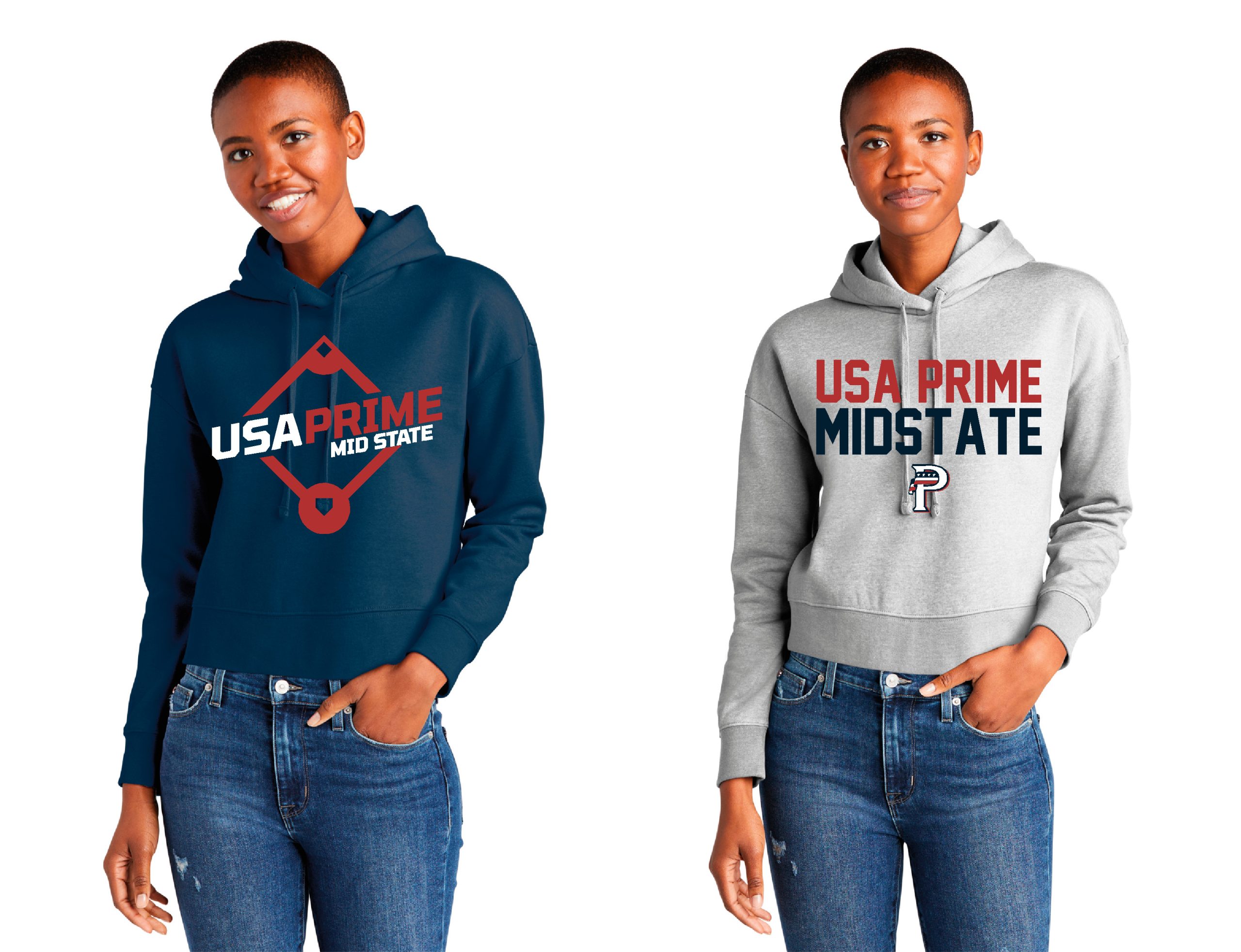 USA Prime MidState Ladies Crop Hoodie