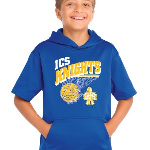 ICS Boys Basketball Sport-Wick Fleece Short Sleeve Hoodie