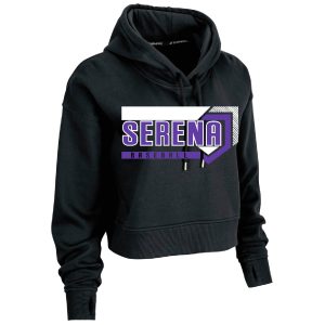 Serena Baseball Victory Fleece Ladies Cropped Hoodie