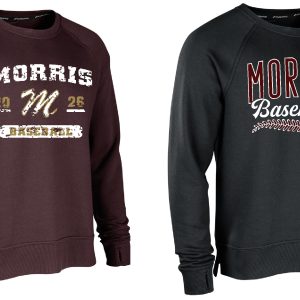 Morris Baseball Victory Cotton Fleece Crewneck- Ladies and Unisex Fit
