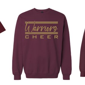 Warriors Cheer 1C Maroon Shirts-3 styles