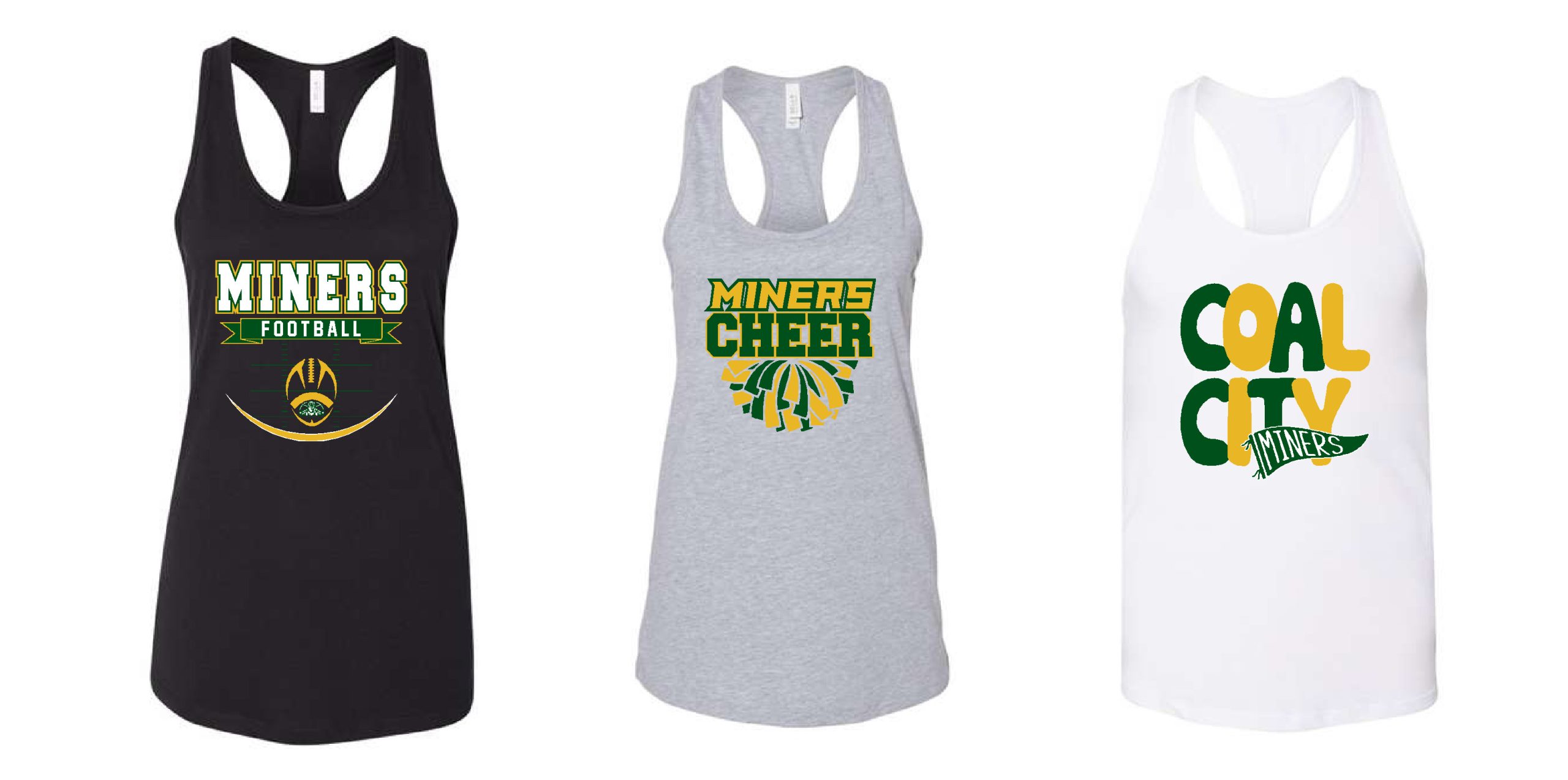 Miners ladies fit racer back tank top