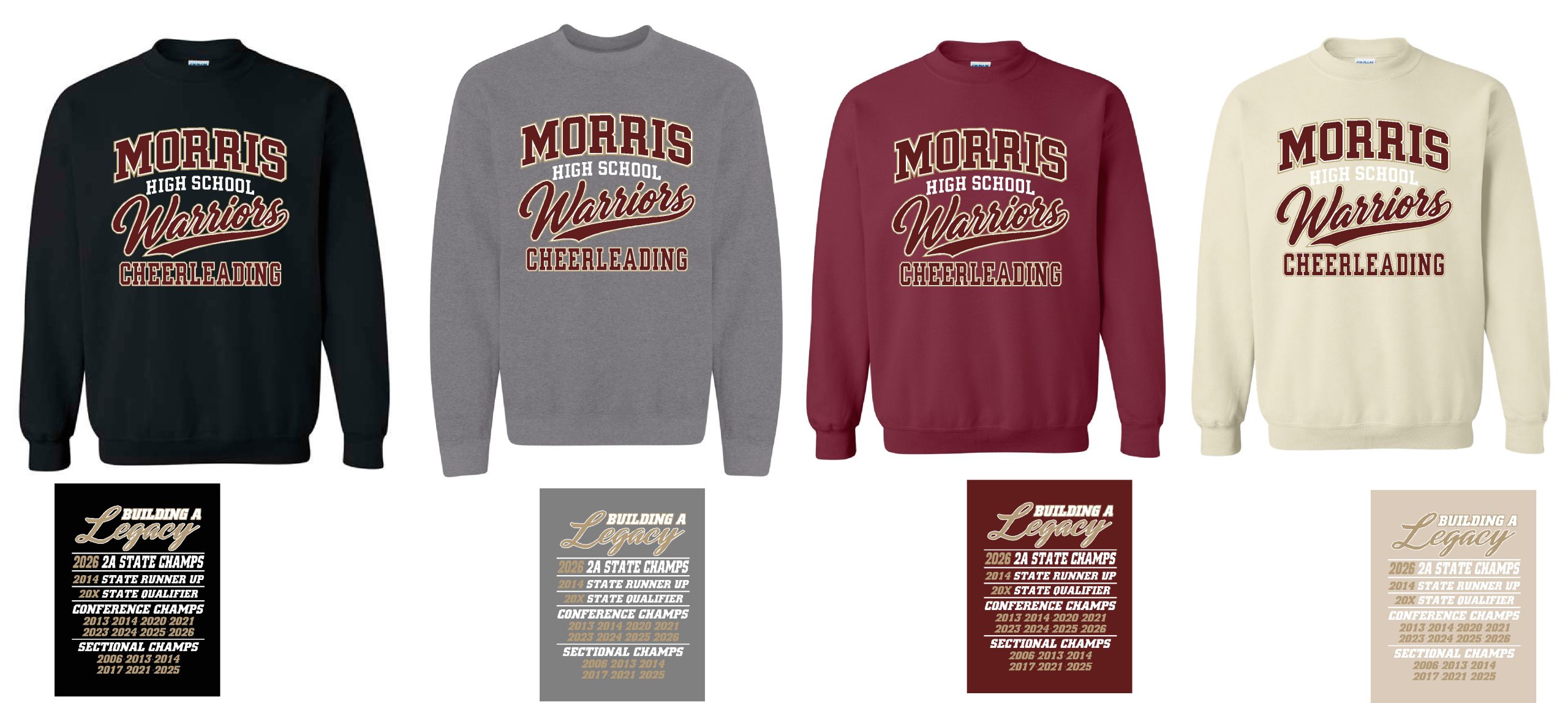 Morris Warriors Cheer Crewneck Sweatshirt